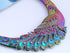 Vintage Ethnic Carved Peacock Necklace Chunky Collar Choker Jewelry Necklace for Women...