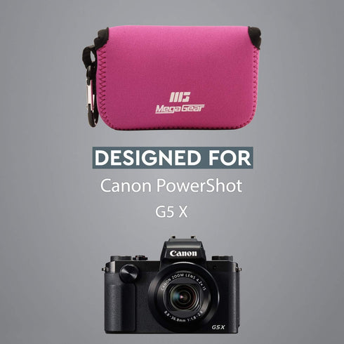 MegaGear ''Ultra Light'' Camera Case, Bag for Canon PowerShot G5 X G5X Digital Camera (HotPink, Neoprene) (MG684)...