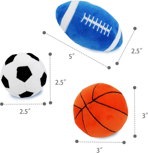 June Garden 3" My First Basketball - Plush Baby Squeaky Sensory Toy - Safe Soft Sports Toy for Infants Boys and Girls...