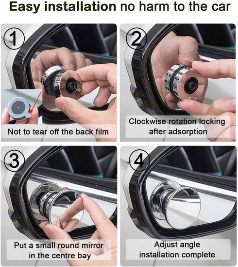 Blind Spot Mirror,2" Round Car Side Mirror Blindspot,Vacuum Suction Cup Blindspot Mirror for Car SUV and Trucks (Silver)...