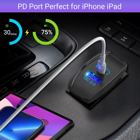Rocker Switch USB Charger Qidoe 18W Quick Charger 3.0 and PD 20W with LED Rocker Dwitch USB Port Charger for RV,Boat, Marine, Truck, Utv......