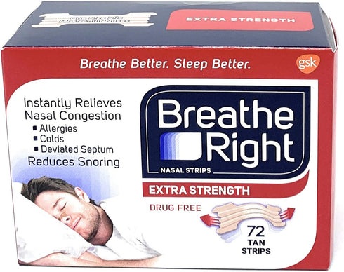 Breathe Right Extra Nasal Strips, 72 Count (Premium Pack)...