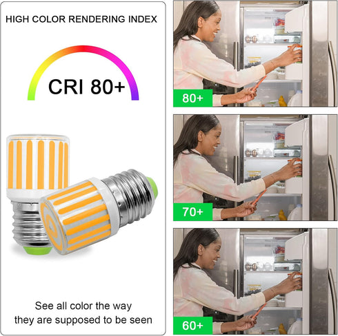 E26 Refrigerator Light Bulb 7W 60W Equivalent Fridge Light Bulb Replacement 800 Lumen 3000K Warm White Freezer Light Bulb Energy Saving LED Light ...