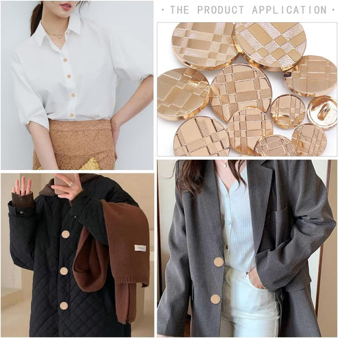 SEMINI 36 Pieces Mixed 6 Sizes Metal Button Alloy Shank Button Round Shaped Sewing Button for Women Men Suit Woolen Coat Shirt Trousers Sewing Cra...