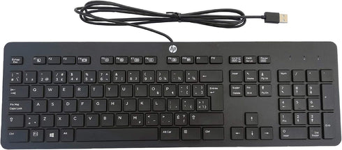 HP Hewlett Packard Business Black USB Slim Style Windows Enhanced Keyboard P/N 803823-001...