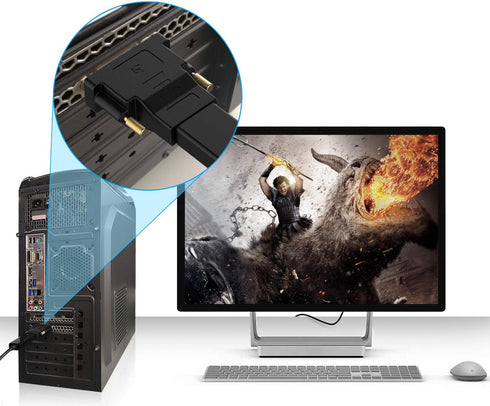Rankie DVI to HDMI Adapter, 2-Pack Gold-Plated 1080P Male to Female Converter (Black)...
