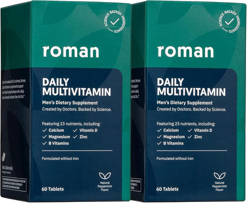 ROMAN Daily Multivitamin for Men | Supports Physical Activity, Brain + Heart Health, and Immune System with 23 Key Nutrients Including Calcium, Ma...
