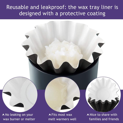 Boao Wax Melt Liners Reusable Wax Warmer Containers Leakproof Cups for Scented Candle, Paper Holders for Electric Pluggable Melter and Burner(Whit...