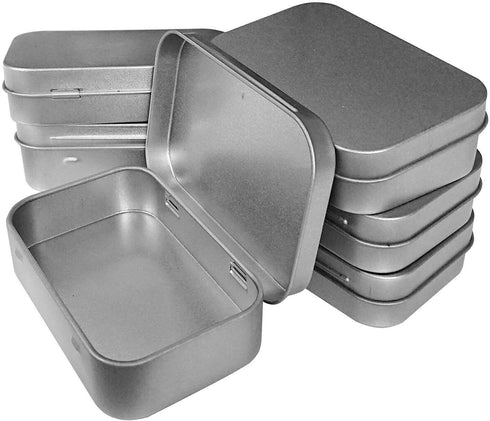 12 Pcs Metal Hinged Tin Box Container Mini Portable Small Storage Container Kit with Lid for Home Storage 3.7x2.3x0.8 inch....