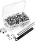 Pangda 100 Sets Grommet Eyelets Tool Kit, Grommet Setting Tool and Eyelets with Setting Tools and Storage Box for Fabric, Tarps, Curtains?1/4 Inch...