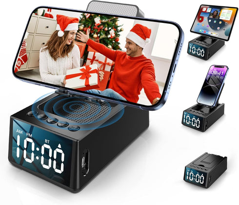 Adjustable Phone Stand with Built-in Bluetooth Speaker, Portable with Non-Slip Base, Unique Gifts, Tech Gifts for Men, Cool Gadgets for Home and O...