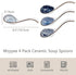 Asian Soup Spoons Set, Ceramic Soup Spoon Japanese Pho Miso Ramen Curries Spoons,Chinese Large Spoons Soup for Woton Noodles Dumpling Rice, Korean...