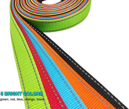 10FT Traffic Leash with 2 Handle Dog Leash Reflective, Easy Control Training Walking Nylon Two-Double Handle Dog Leash for Large Medium dogs and P...