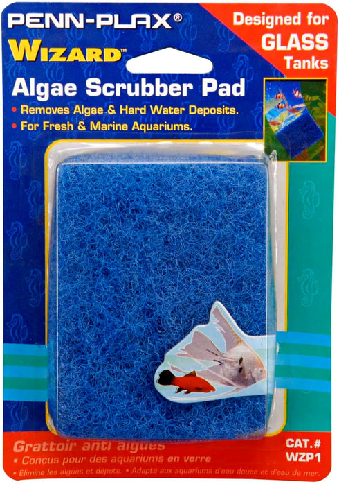 Penn-Plax WZP1 Wizard Grime Scrubber Pad – for Glass Tanks – 3” x 4”...