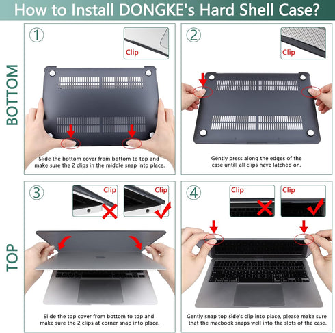 DONGKE Compatible with MacBook Air 13 inch Case 2021 2020 2019 2018 Release Model: M1 A2337 A2179 A1932, Matte Hard Case Cover for MacBook Air 13 ...
