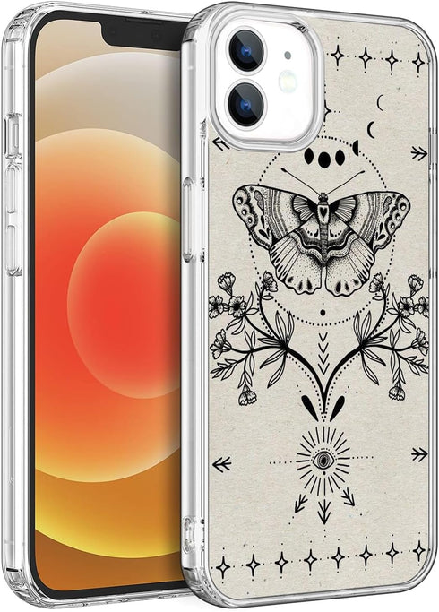 Compatible with iPhone 11 Case - Witchy Moon Stars Mystic Eyes Flexible Silicone Shockproof Clear Case for Men and Women Girls...