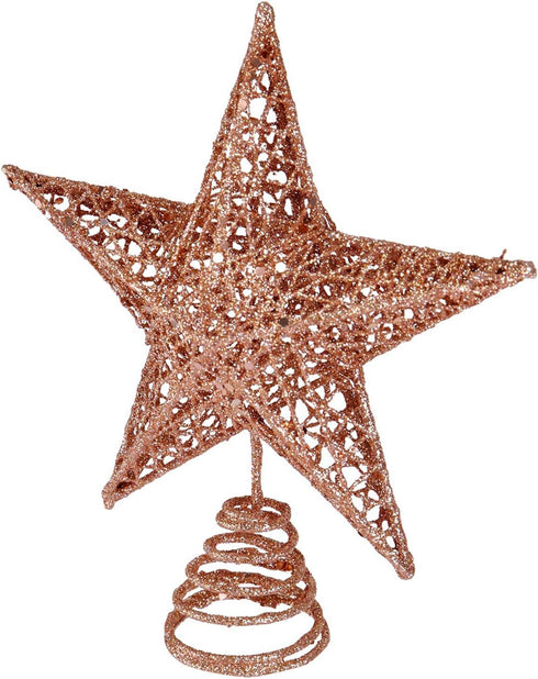 BinaryABC Christmas Tree Topper Star,Glittering Christmas Tree Decoration Ornaments,20cm (Rose Gold)...