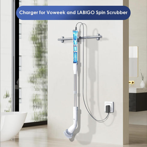 Charger for Voweek Electric Spin Scrubber Compatible with Voweek VWS211/SP02/ LABIGO LA1 Electric Spin Scrubber Power Cord Charger...