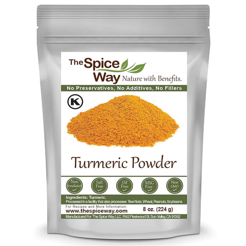 The Spice Way Turmeric Powder - (8 oz) powdered ground tumeric root (curcuma) - Great turmeric root fresh for curries, soups, teas, masala, and go...