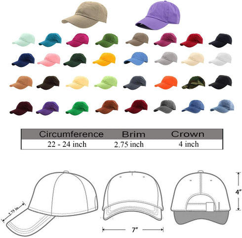 Gelante Baseball Cap Dad Hat 100% Cotton Polo Style Plain Blank Adjustable Size....