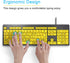 Large Print Computer Keyboard, Wired USB High Contrast Keyboard with Oversized Print Letters for Visually Impaired Low Vision Individuals (Yellow+...