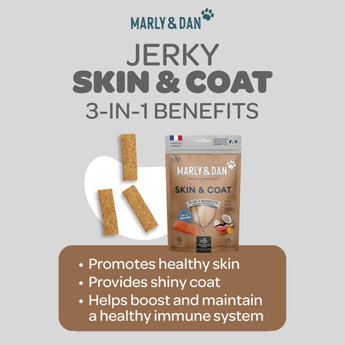 Marly & Dan Baked Salmon Jerky Snack Bar for Dogs with Sweet Potato and Coconut - Tasty Treats Dogs Love, Naturally Healthy & Functional Skin & Co...