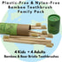 Gaia Guy Natural Bristle Bamboo Toothbrush Family Pack (NO Nylon - Boar Hair ONLY) - Totally Compostable & Biodegradable Boar Bristle and Bamboo T...