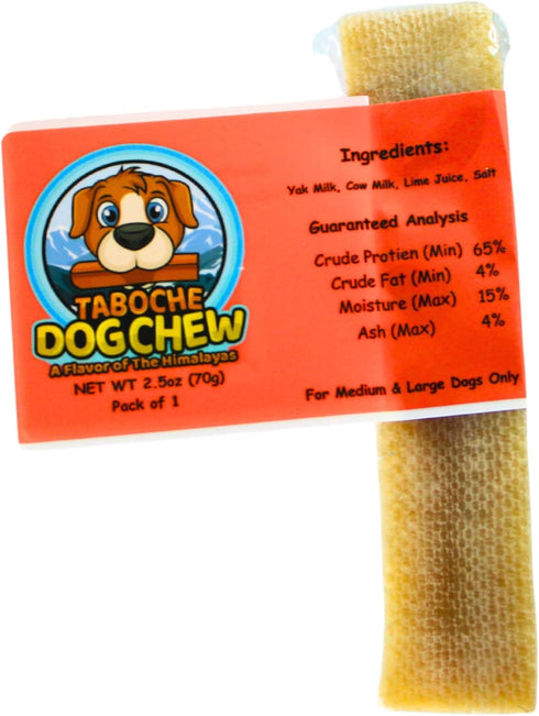 Taboche Dog Chew- Yak Cheese - All Natural & Organic- Long Lasting- A Flavor of The Himalayas - Medium - 2.5 oz (70g) - Pack of 1...