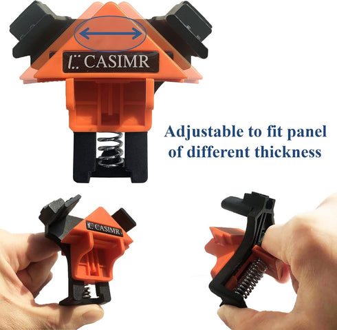 90 Degree Corner Clamp, 4 Pack Adjustable Single Handle Spring Loaded Right Angle Clamp,Swing Woodworking Clip Clamp Tool...