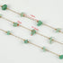 YOUBEIYEE 13 Feet Green Stone Chains for Jewelry Making Gold Plated Stainless Steel Jewelry Chain Roll Handmade Natural Healing Gemstone Chain Nec...