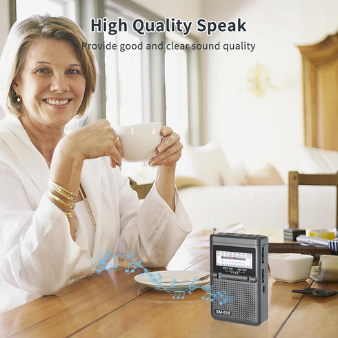 Portable AM FM Radio, Shortwave Transistor Pocket Radio Walkman with Loud Speaker, Headphone Jack, 1200mAh Rechargeable Battery Power, Support TF ...