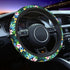 Pink White Hawaiian Flowers Car Accessories Cute Floral Steering Wheel Cover Women Soft Elastic Comfortable Car Steering Wheel Covers Protector Un...