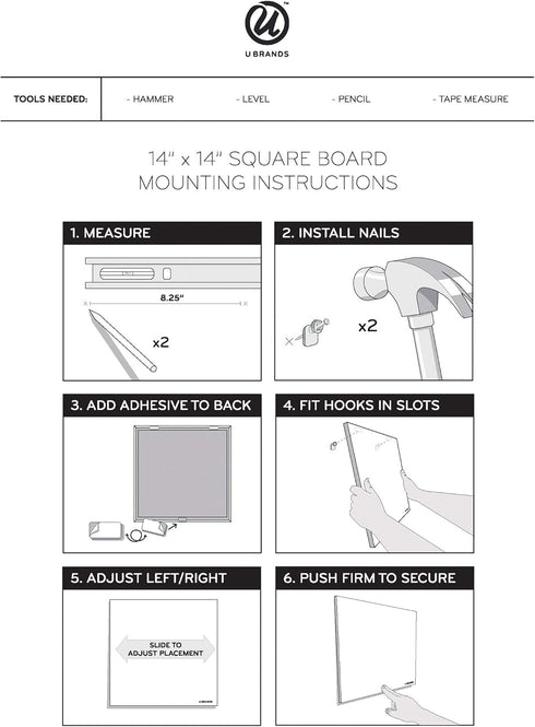 U Brands Cork Canvas Bulletin Board, 14 X 14 Inches, Frameless (463U00-04)...
