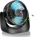 Desk Fan with Strong Airflow, 6.8 Inch Quiet Small Portable Table Fan, Brushless motor, 3 Speed Settings, 360° Adjustable Tilt Head, Rechargeable,...