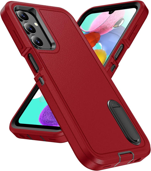 for Galaxy A15 5G Case with Kickstand Case 3-Layer Military Grade Protective Case Cover Silicone Shockproof for Samsung Galaxy A15 5G Phone Case (...