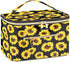 FITINI Travel Sunflower Makeup Bag Cosmetic Bag with Zipper,Large Capacity Waterproof Toiletry Organizer Bag for Women Purse With Handle Zipper Br...
