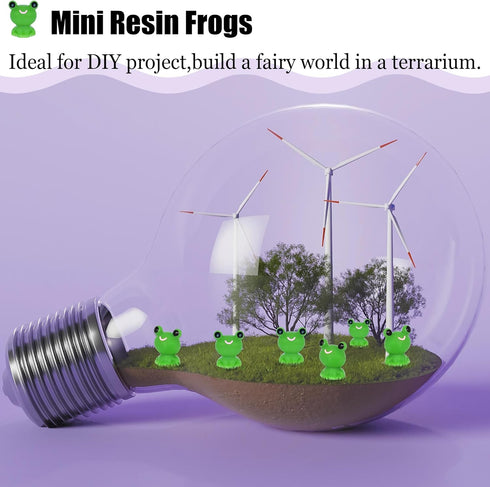 50 PCS Tiny Frog Mini Resin Frogs Miniature Plastic Green Frog Figures for Craft, Garden Decor, Home Decorations(Green S2)...