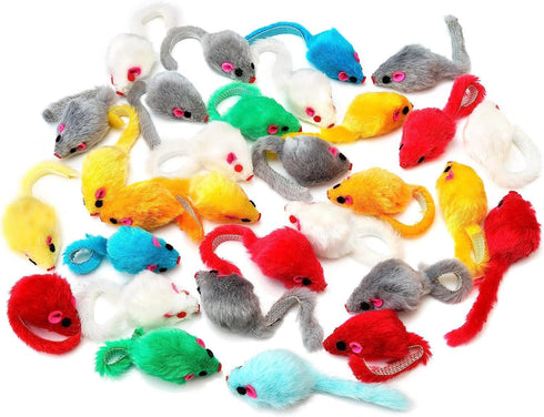 12PCS Cat Mouse Toys,Faux Fur Cat Mice Toys with Plastic Body, Interactive Catnip Toys for Indoor Cats,Perfect for Kittens, Cats, and Puppies!…...