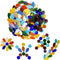 Mixed Color Petal Glass Mosaic Tiles, Water Drop Stained Mosaic Glass Pieces with Round Flat Glass Gems for Crafts...