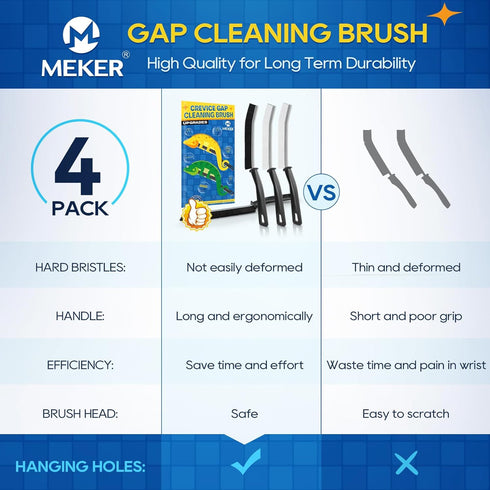 MEKER Crevice Cleaning Brush, Gap Cleaning Brush with Hard Bristle, Multifunctional Crevice Gap Cleaning Brush Tool for Kitchen, Bathroom, Tiles, ...