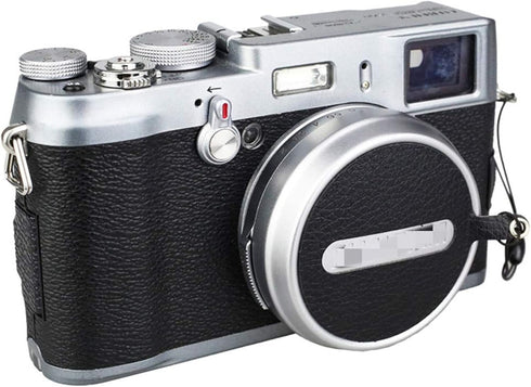 JJC Deluxe Nappa Leather Lens Cap Keeper Sticker with String for Fujifilm Fuji X100VI X100V X100F X100T X100S X100 Lens Cap Anti-lost...