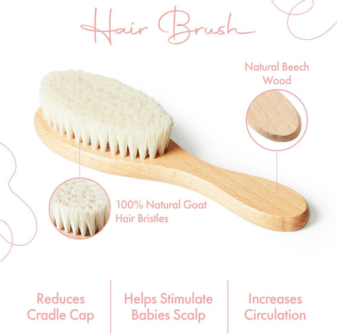 Baby Hair Brush Set – Soft Baby Brush Set for Newborns, Baby Comb and Brush Set Girl and Boy, Toddler Hair Brush and Toddler Comb - Baby Gift Set...