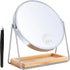 B Beauty Planet 20X Magnifying Mirror with Bamboo Base, Double Sided Magnifying Mirror with 20X/1X Magnification, 360° Swivel Tabletop Mirror with...