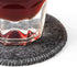 Drink Coasters Set of 6 with Holder - Dark Gray Round Water Absorption Felt Mat, Prevent Furniture from Dirty and Scratched, Suitable for Kinds of...
