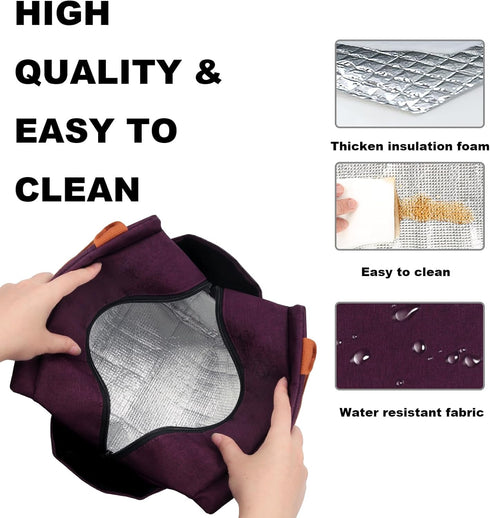 Joymee Lunch Bag Women Insulated Lunch Box Reusable Leakproof Large Spacious Cooler Tote for Women Men Adult with Bottle Holder and Side Pockets f...