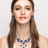 Peacock Necklace Earrings Jewelry Set for Women Austrian Crystal Enamel Peacock Necklace Set Fashion Banquet Accessories Gift (Blue set)...