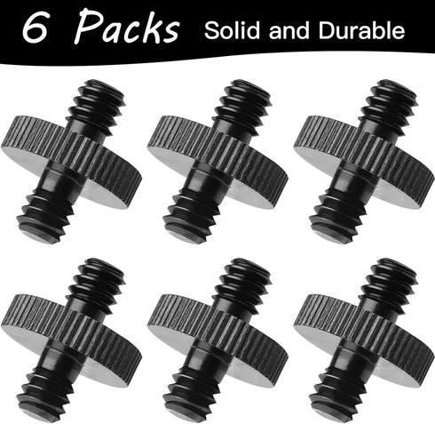 1/4" Male to 1/4" Male Threaded Tripod Screw Adapter Double Head Stud Standard Mounting Thread Converter for Camera Cage Mount Light Stand Monopo ...