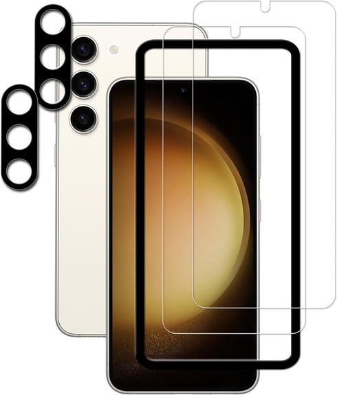 Easy Alignment Frame Designed For Samsung Galaxy S23 5G Tempered Glass Screen Protector 2-Pack Camera Lens Protector Film 2-Pack......