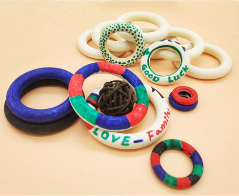 50 Pieces Natural Wooden Rings for DIY Craft Unfinished Handmade Wood Rings Circles Without Paint for Wood Ring Pendant Connectors Jewelry Making ...