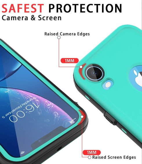 Diverbox for iPhone Xr Case Waterproof,Shockproof Dustproof IP68 Full-Body Sturdy with Kickstand Case Built-in Screen Protector,Underwater Full Se...